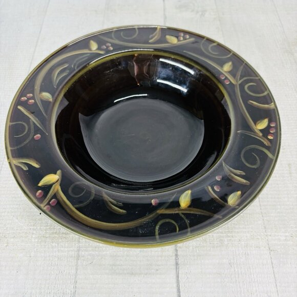 2003 Deb Hrabik For Demdaco CHOCOLATE BERRIES Ceramic Large Rim Soup Bowls Set 3 - Picture 6 of 16